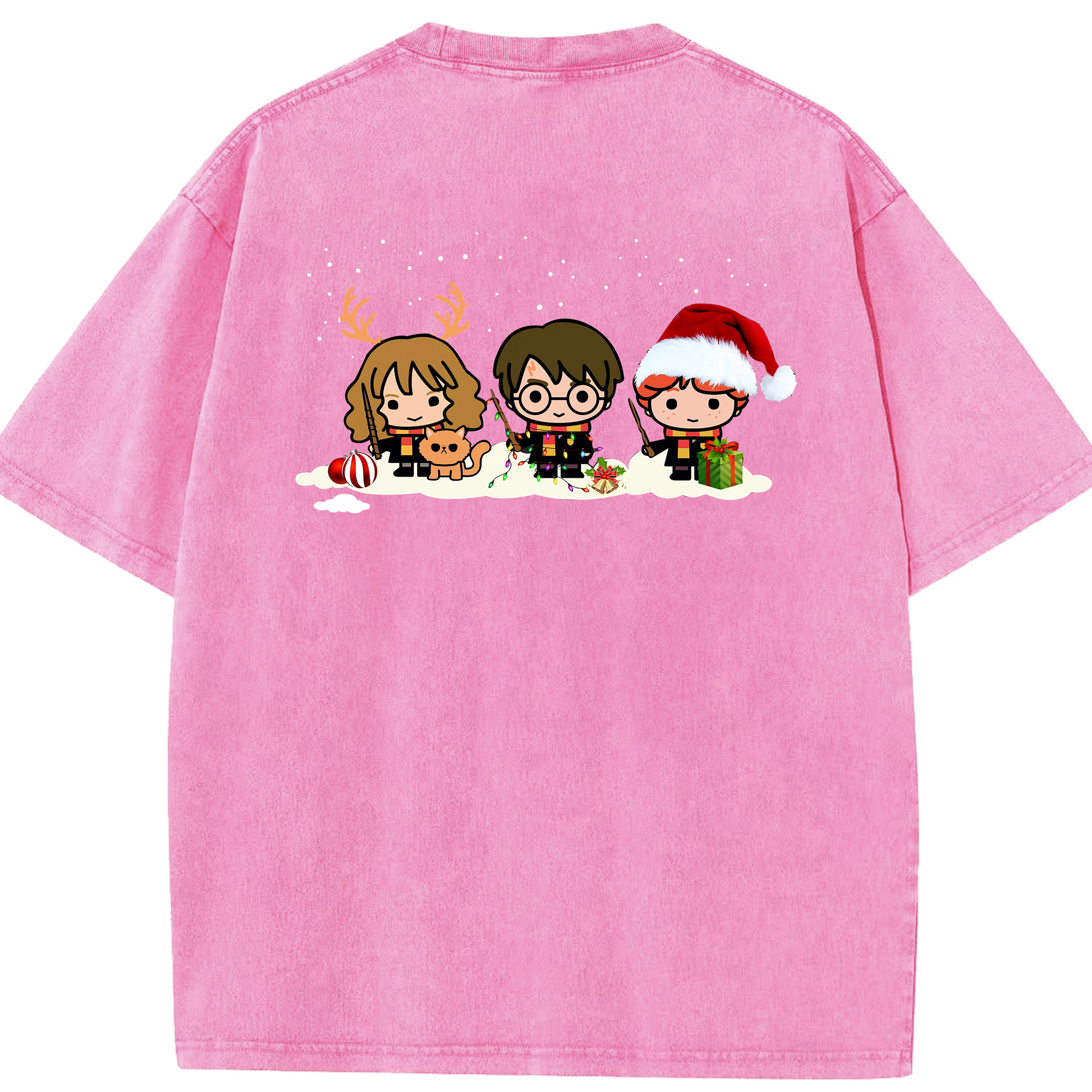 （画像用） Harry Potter ハリー・ポッターシリーズ 綿100% ヴィンテージ風 半袖Tシャツ（背面プリント）